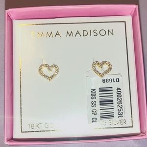 Heart Earrings 18 K Gold over Sterling Silver